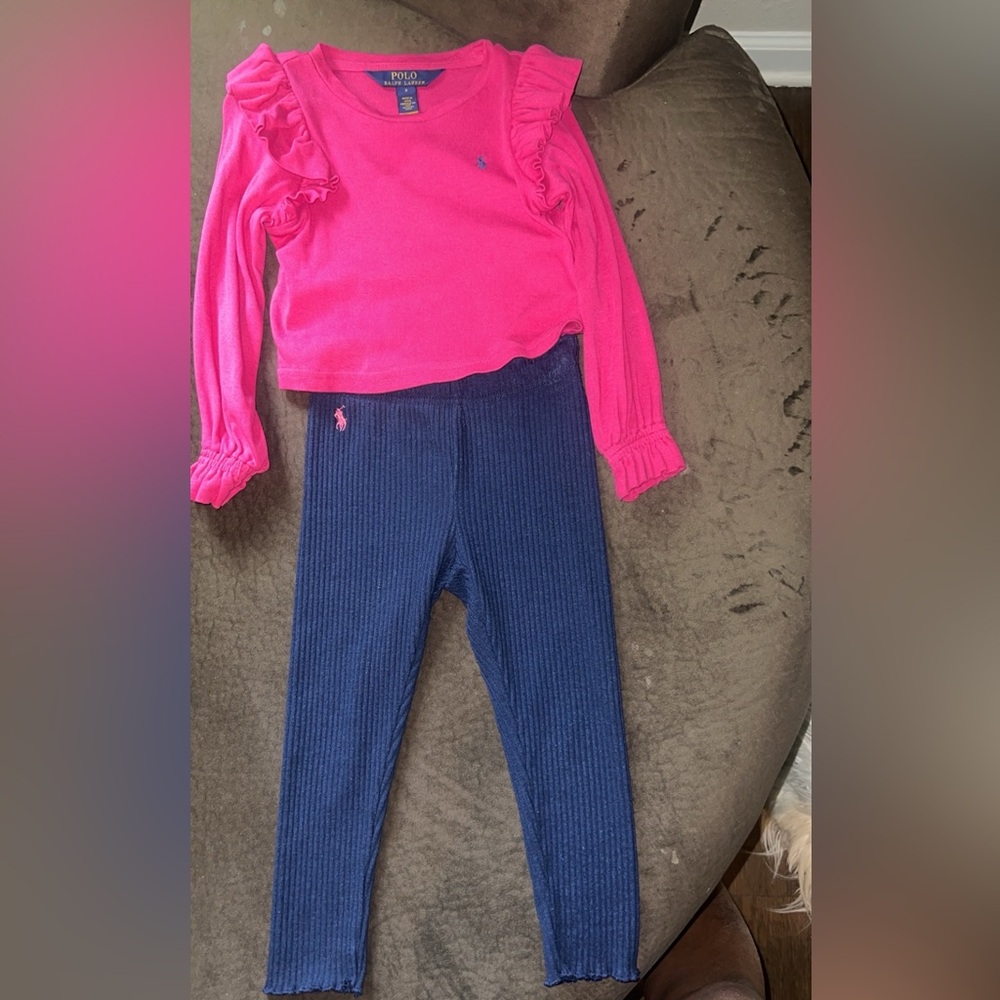 Kids Pink and Blue Polo Set